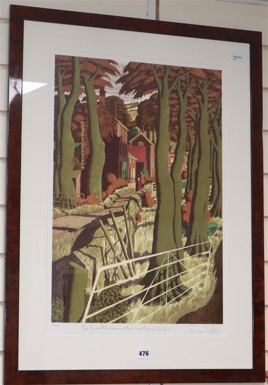 Simon Palmer (b. 1956), screenprint, The Small Farmer and The Large Farm Worker, signed in pencil, no. 107/350, 56 x 39.5cm